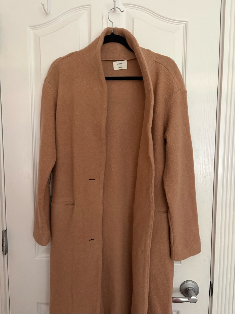 Wilfred Long Open Front Coat in Blush pink. NWT.